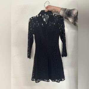 Button up black lace dress with liner